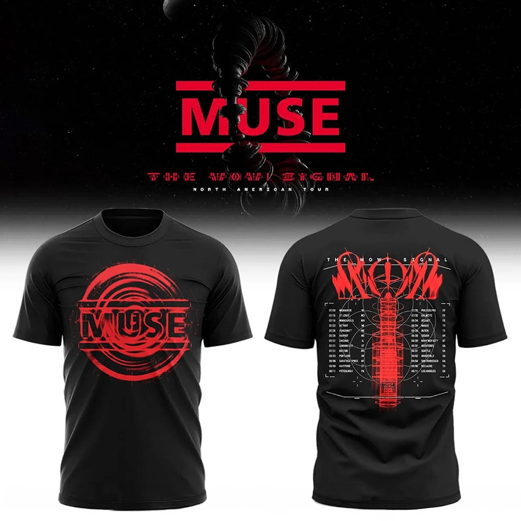 Muse Wow Signal North American Tour 2026 Shirt Muse Tour Merch Best Gift For Rock Lovers - T-Shirt HG