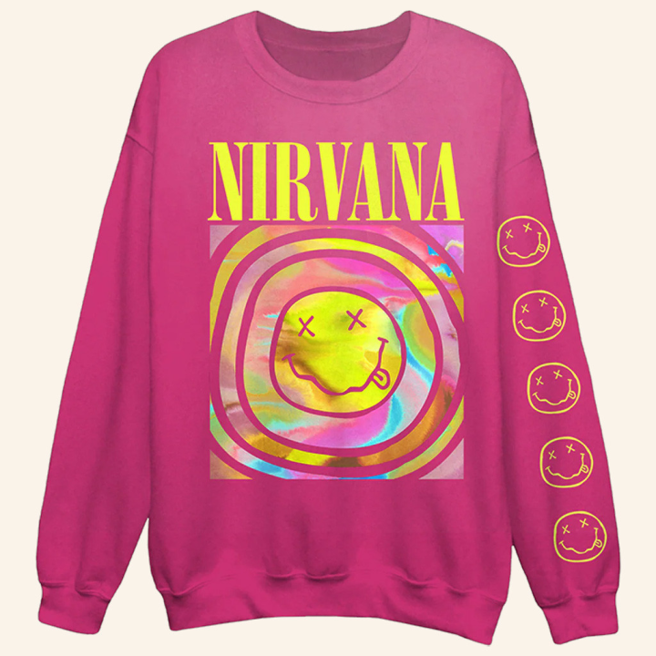 Nirvana Merch Nirvana Pink Spiral Sweatshirt Unique Christmas Gifts For Her P3N