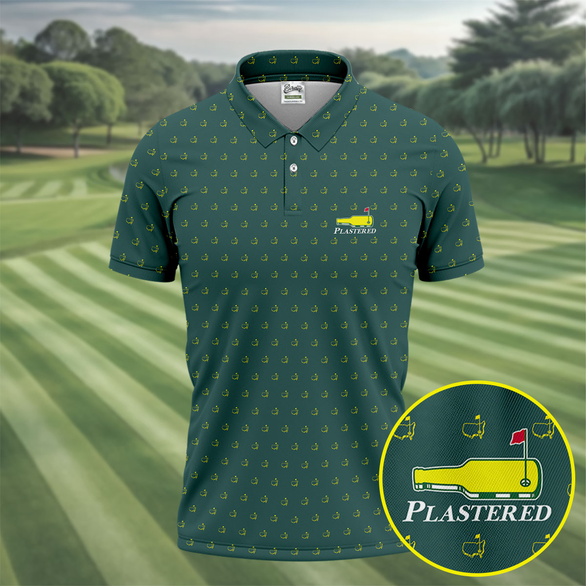 Plastered Beer Bottle Logo Golf Tournament Performance HFN Polo Golf Shirt Golf Tops For Men Women - Image 2