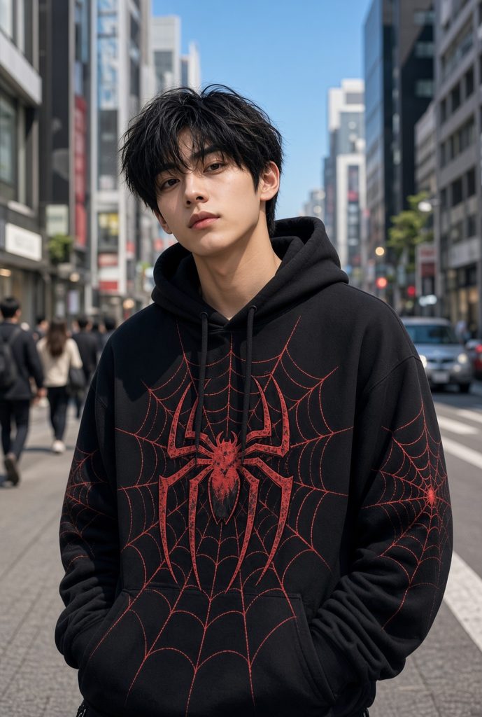 Spiderman Merch Black and Red Hoodie HG