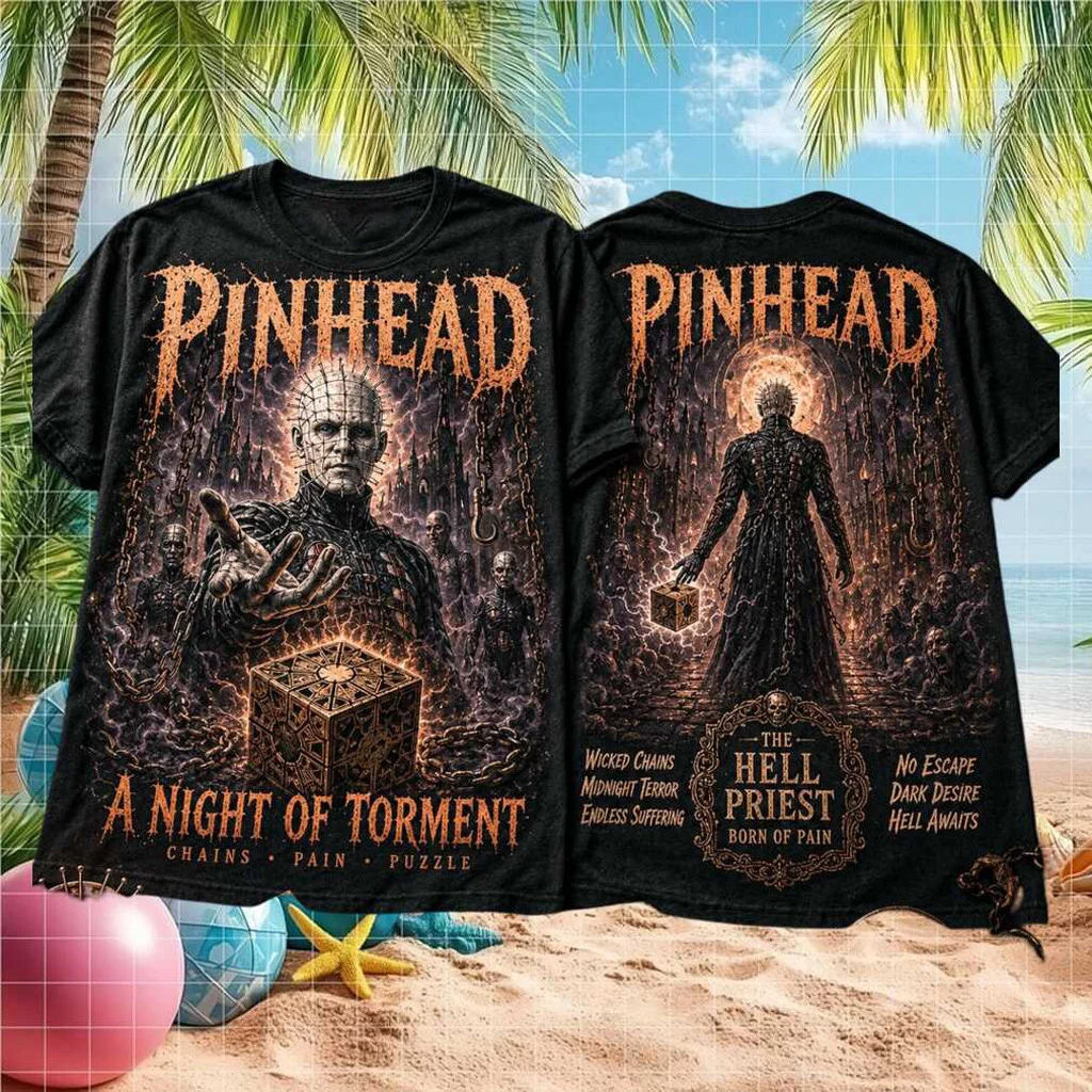 Pinhead Hellraiser A Night Of Torment Horror Movie Wash Shirt Black Pinhead Merch Gifts For BFF - T-Shirt HG