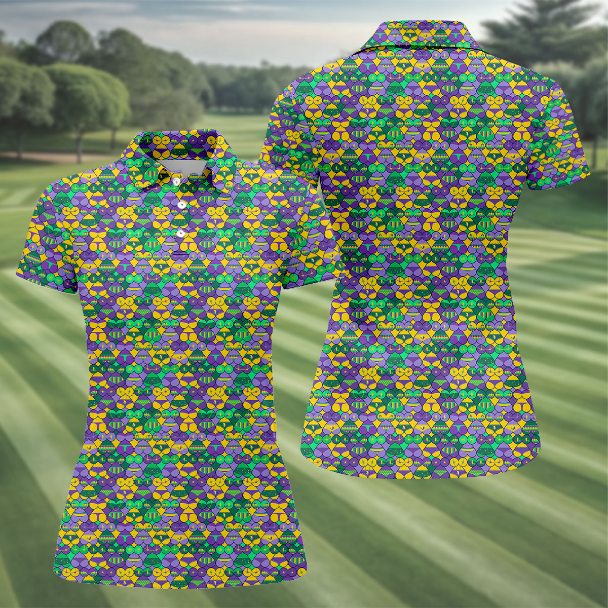 Adult Humor Naughty Fun Mardi Gras HFN Polo Golf Shirt Gift For Men Women - Image 5