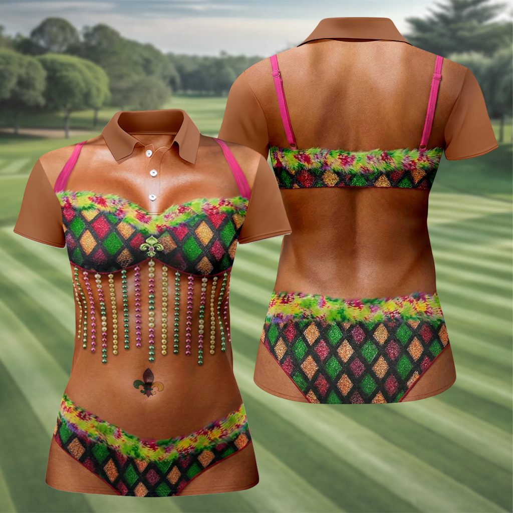 Muscle Body Funny Print Mardi Gras HFN Polo Golf Shirt For Men Women