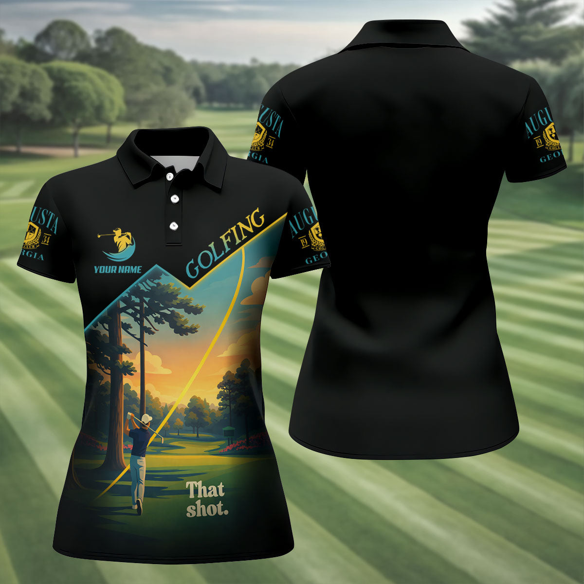 Augusta Georgia Golf Tournament HFN Polo Golf Shirt For Men Women Performance HFN Polo Golf Shirt - Image 2