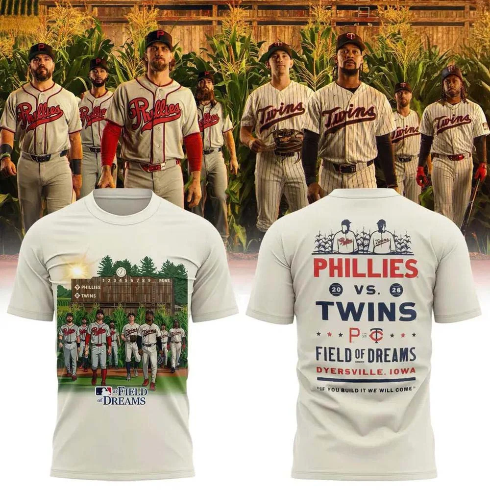 Phillies vs Twins Merch 2026 Field Of Dreams Game Cream T-Shirt Gift For Him - T-Shirt HG