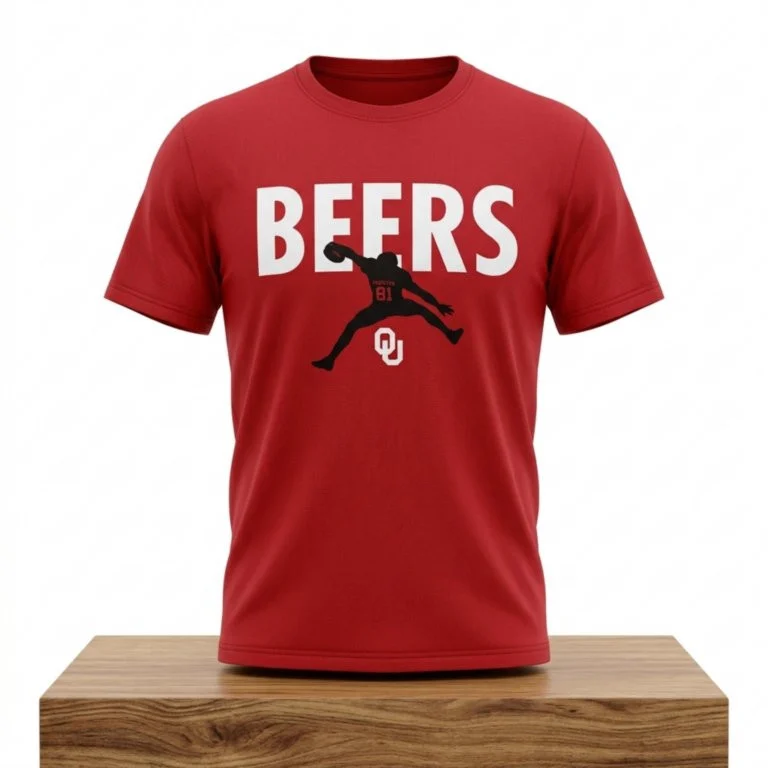 Oklahoma Sooners Merch Crimson Rocky Beers Hurdle T-Shirt Gift For Football Fans - T-Shirt HG