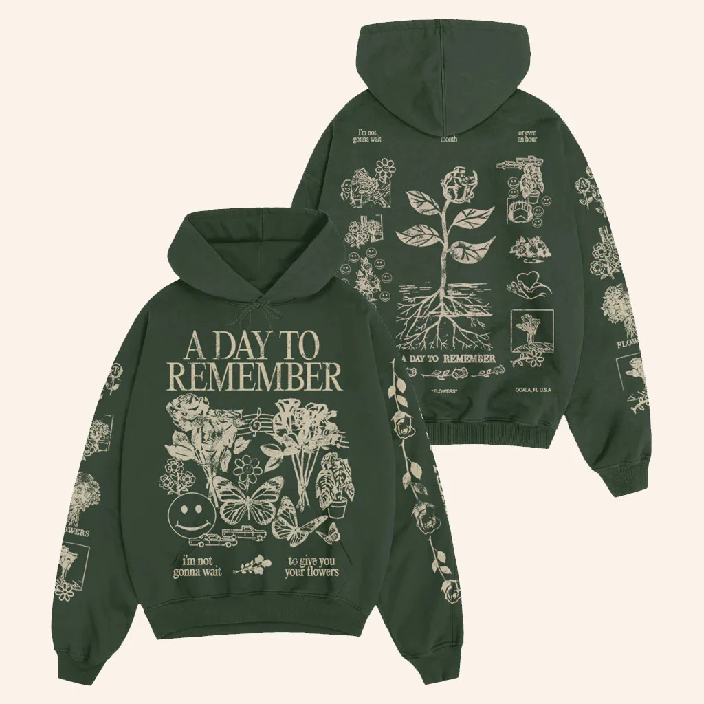 ADTR Merch Flowers Hoodie A Day To Remember Hoodie Gifts For Rock Fans - Women HG