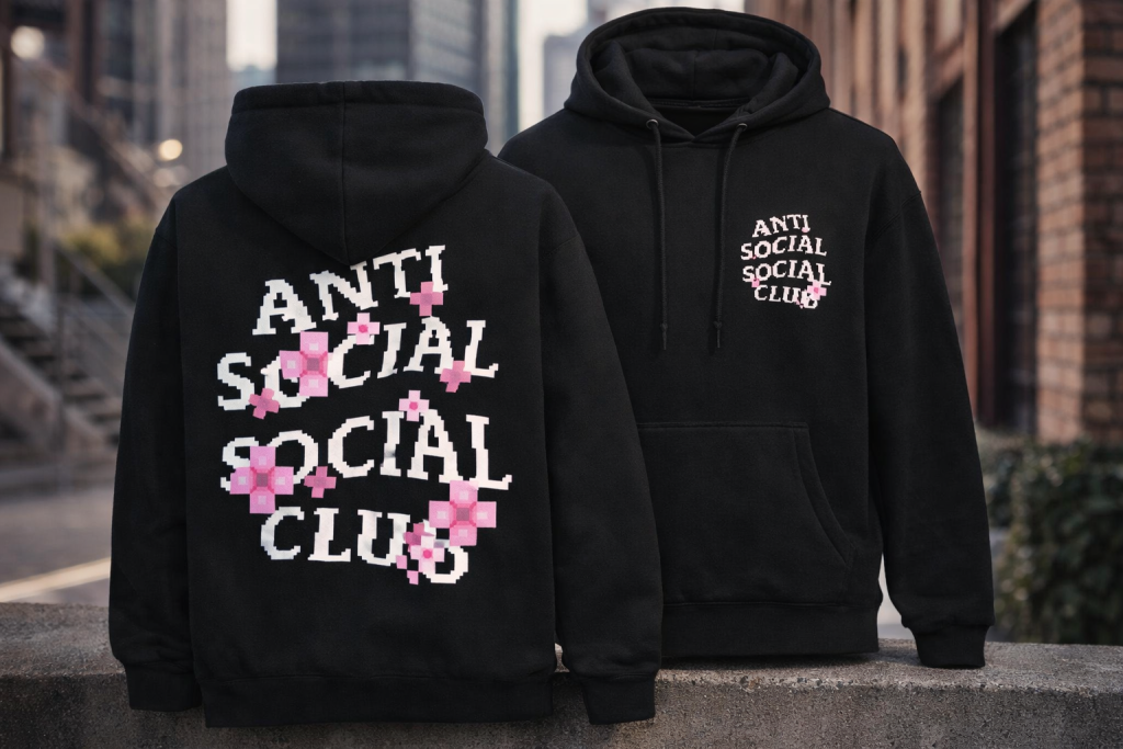 Anti Social Social Club Merch ASSC X Minecraft Cherry Blossom Hoodie Xmas Gifts For Wife P3N