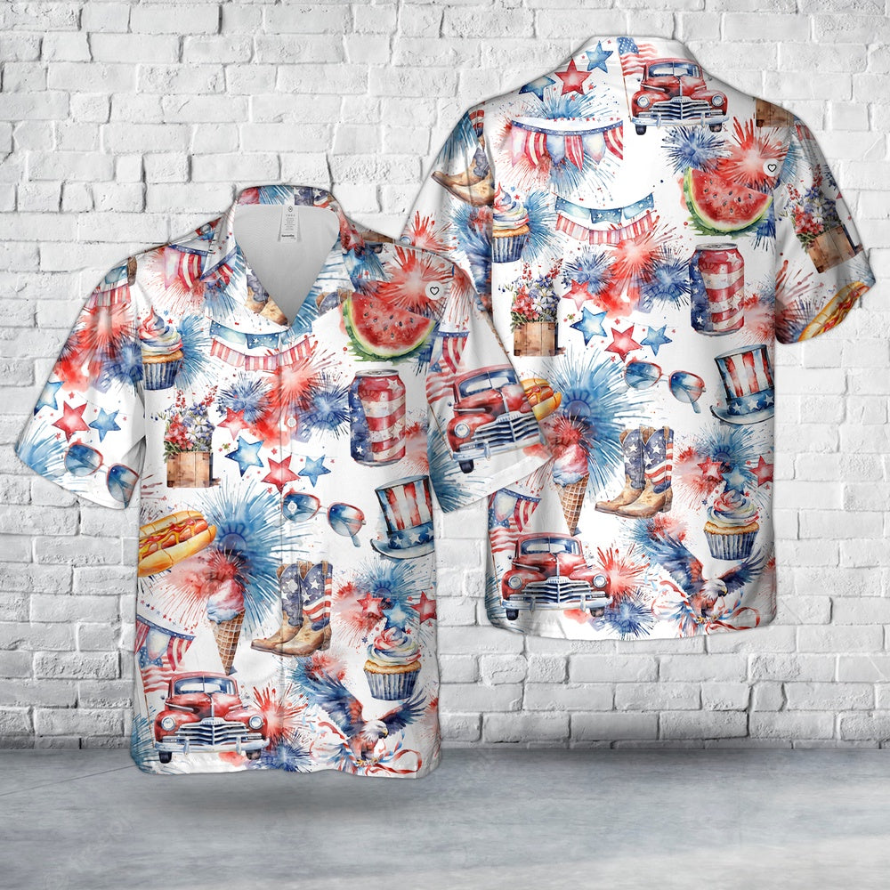 4Th Of July Hawaiian Shirts NNA 4th Of July Independence USA America Day Hawaiian Shirt Hawaiian Beach Shirts For Men Women