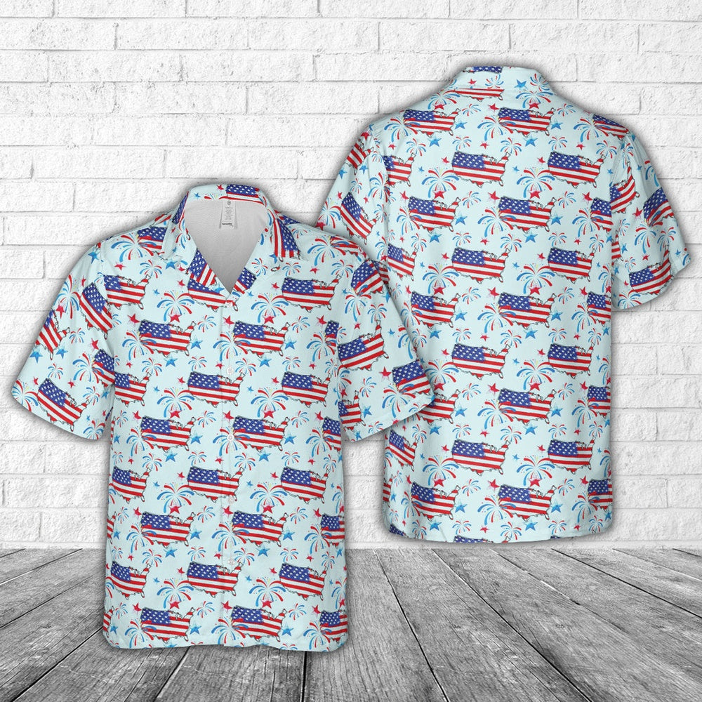 4Th Of July Hawaiian Shirts NNA American Map 4th Of July Hawaiian Shirt Hawaiian Beach Shirts For Men Women