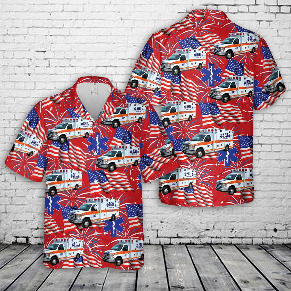 4Th Of July Hawaiian Shirts NNA Bell Ambulance Milwaukee Wisconsin 4th Of July Hawaiian Shirt Hawaiian Beach Shirts For Men Women