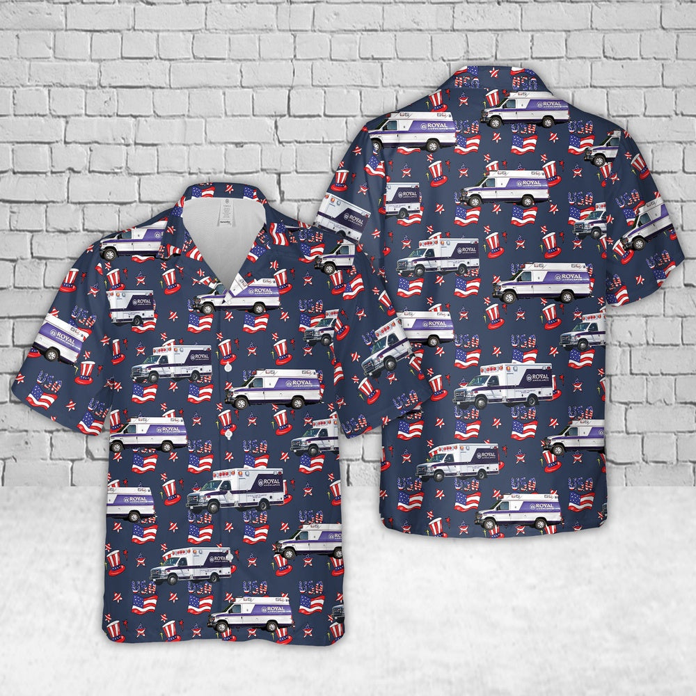 4Th Of July Hawaiian Shirts NNA California Royal Ambulance 4th of July Hawaiian Shirt Hawaiian Beach Shirts For Men Women