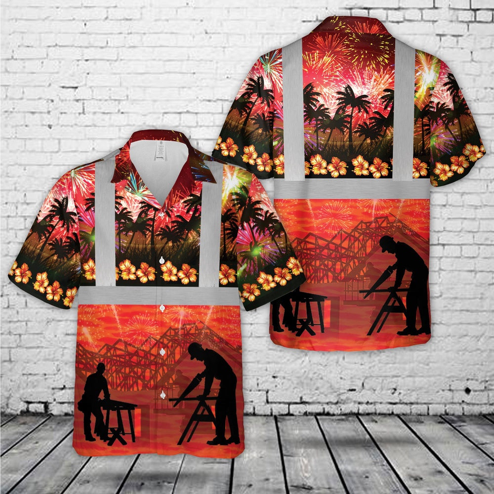 4Th Of July Hawaiian Shirts NNA Carpenter Tropical 4th Of July Hawaiian Shirt Hawaiian Beach Shirts For Men Women