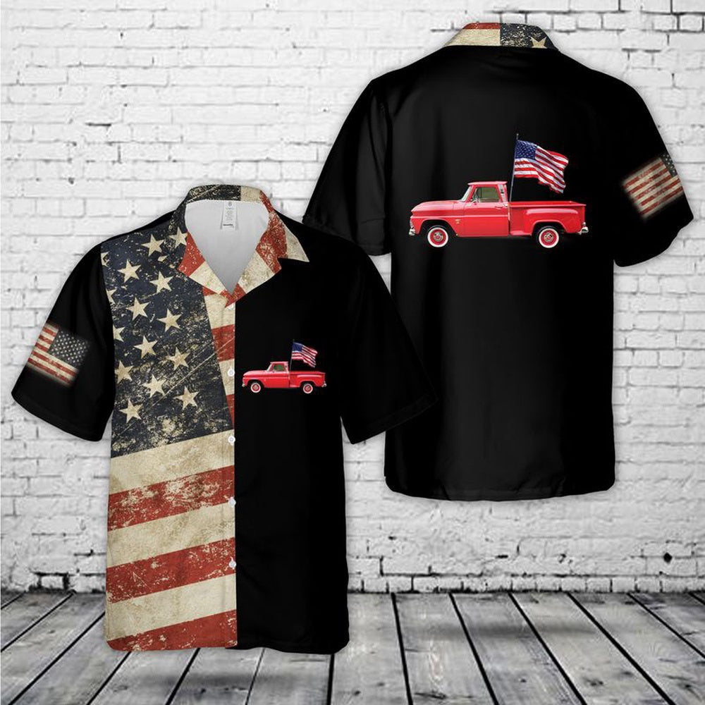 4Th Of July Hawaiian Shirts NNA Chevy 1964 C10 4th Of July Hawaiian Shirt Hawaiian Beach Shirts For Men Women