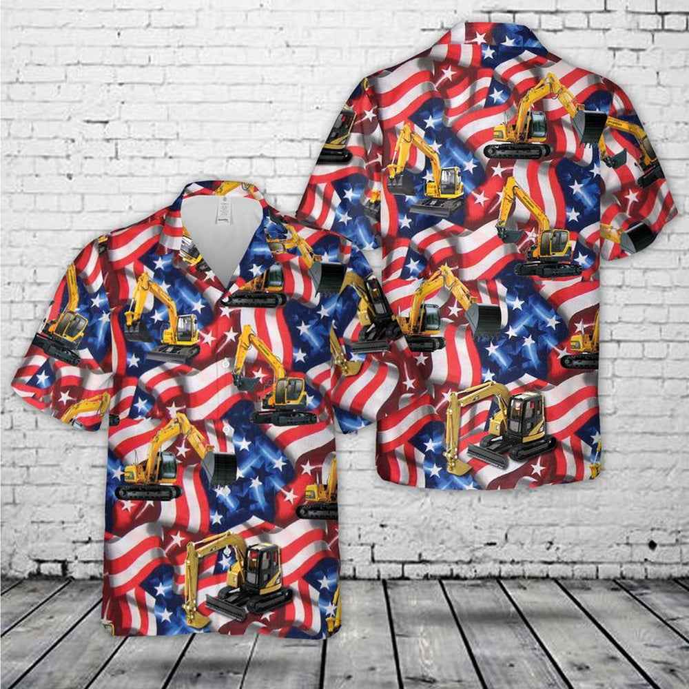 4Th Of July Hawaiian Shirts NNA Excavator Hawaiian Shirt 4th Of July Hawaiian Shirt Hawaiian Beach Shirts For Men Women