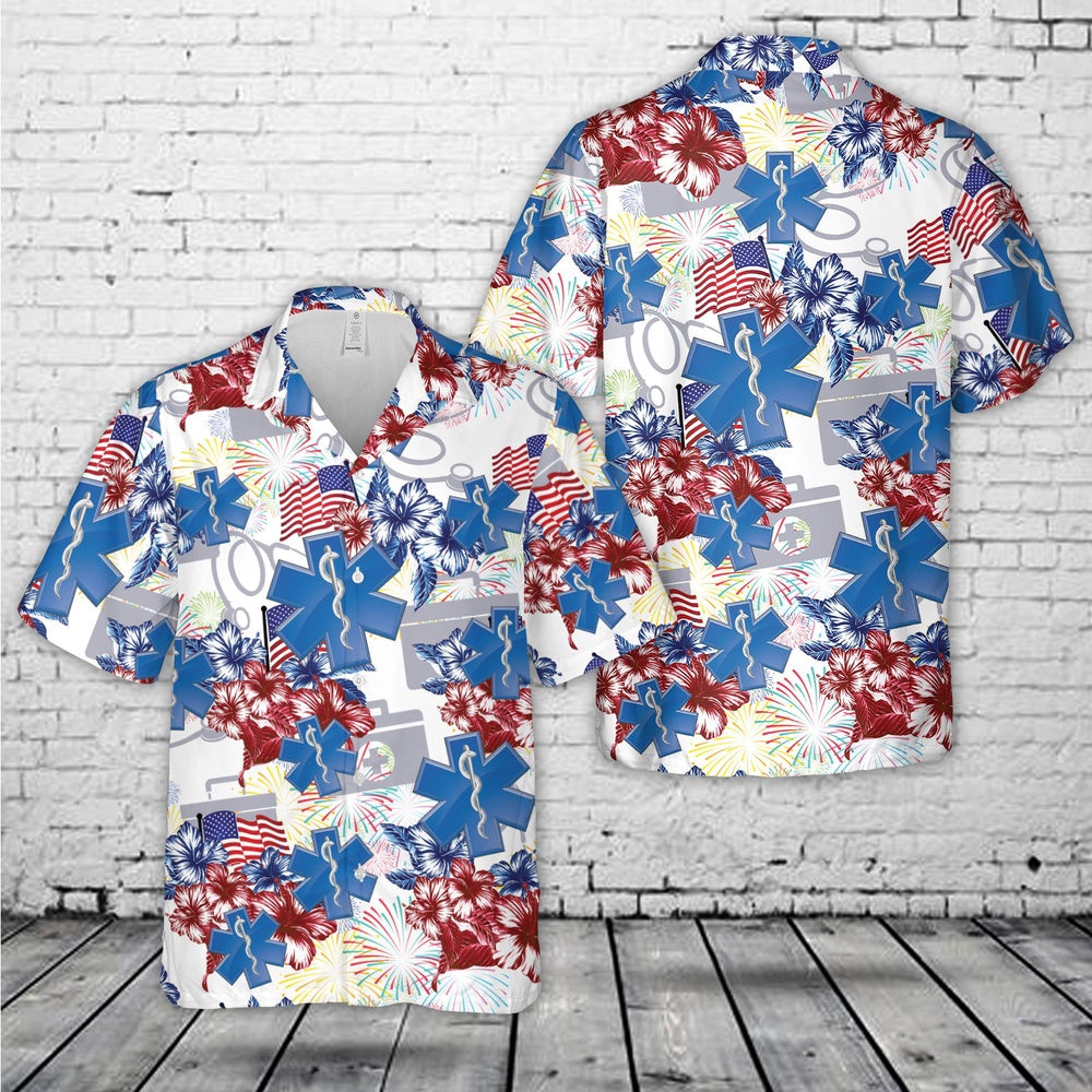 4Th Of July Hawaiian Shirts NNA Paramedic Usa 4Th Of July Hawaiian Shirt Military Aloha Shirts
