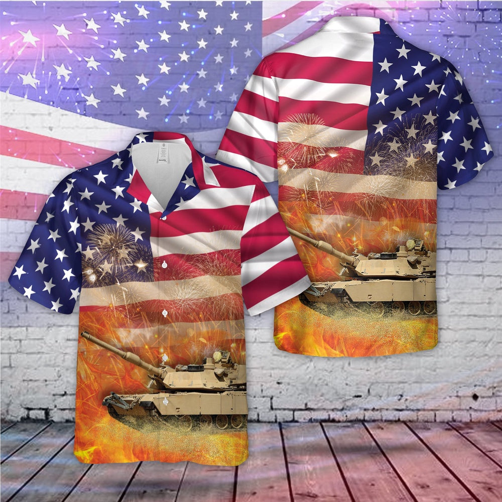 4Th Of July Hawaiian Shirts NNA Paratroopers 2Nd Bn 325Th Air 2Nd Brigade Combat Team 82Nd Airborne Division Ride An M1 Abrams Tank Hawaiian Shirt