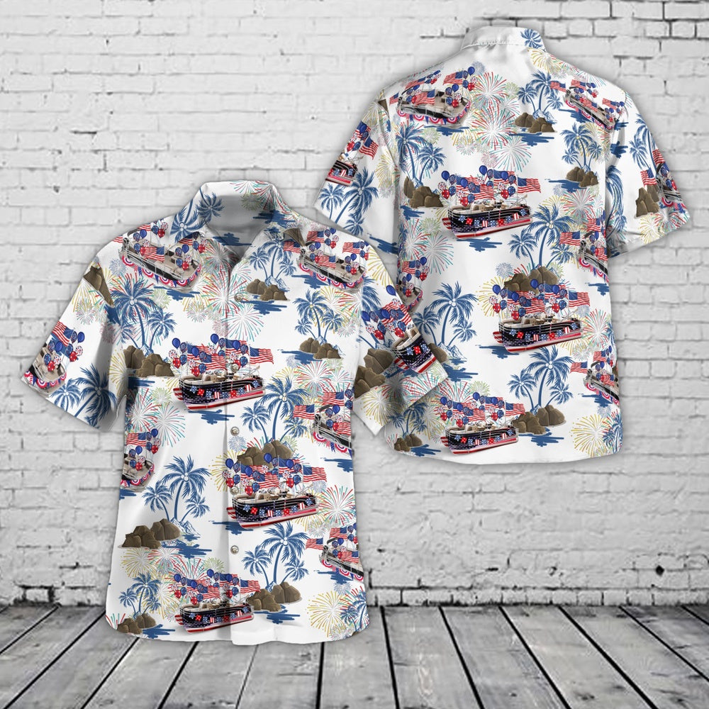 4Th Of July Hawaiian Shirts NNA Pontoon 4th Of July Hawaiian Shirt Hawaiian Beach Shirts For Men Women