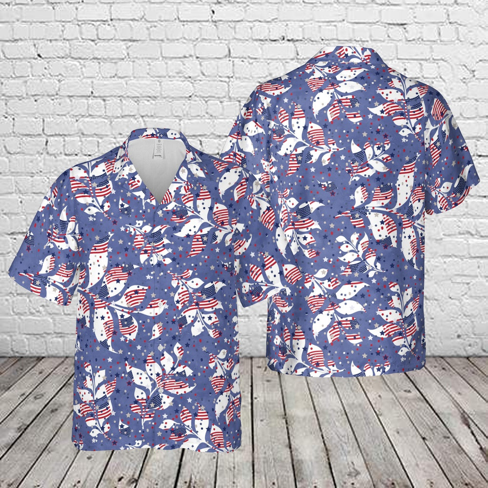 4Th Of July Hawaiian Shirts NNA Red White And Blue 4Th Of July Hawaiian Shirts NNA Military Aloha Shirts