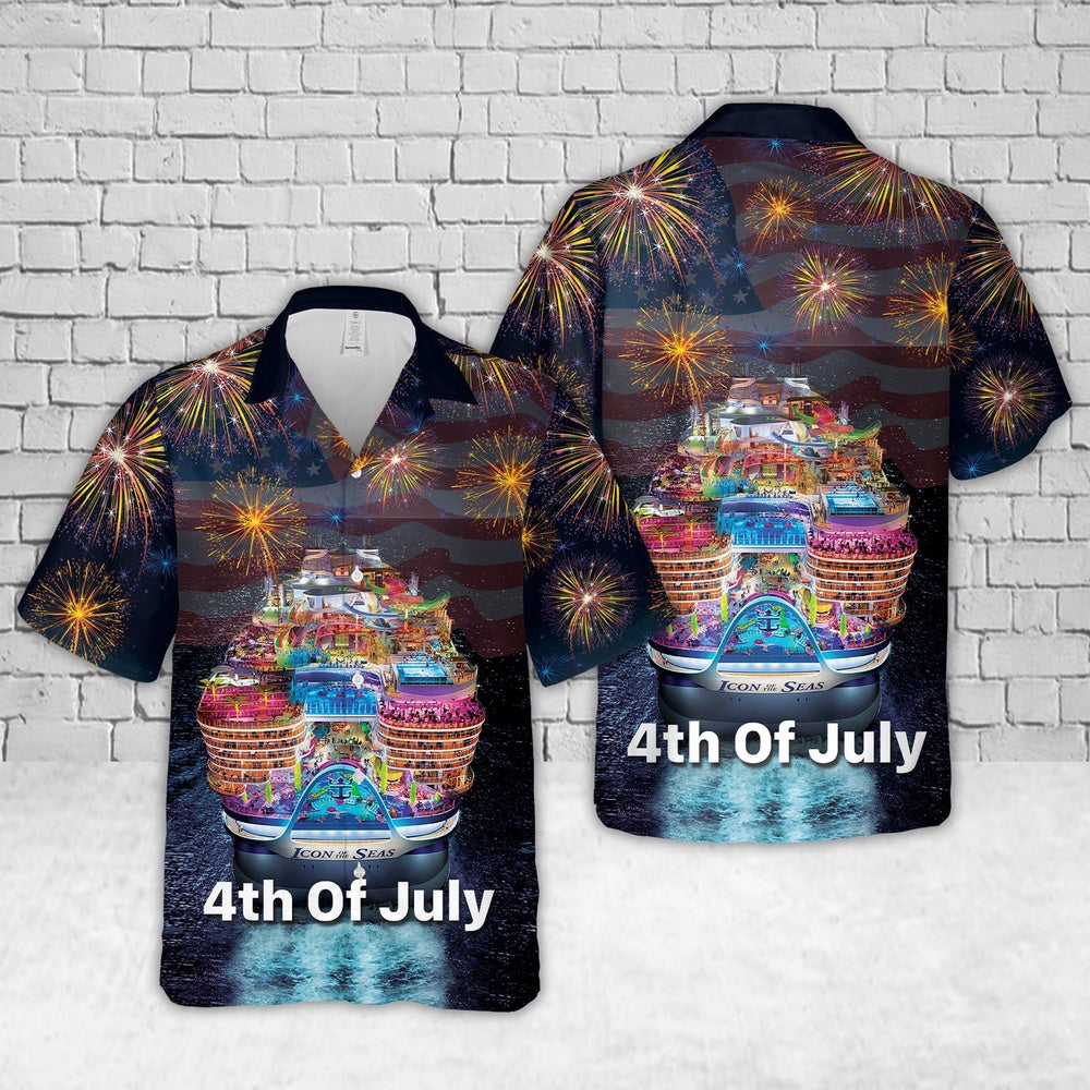4Th Of July Hawaiian Shirts NNA Royal Caribbean International Icon of the Seas 4th Of July Hawaiian Shirt  Hawaiian Beach Shirts For Men Women