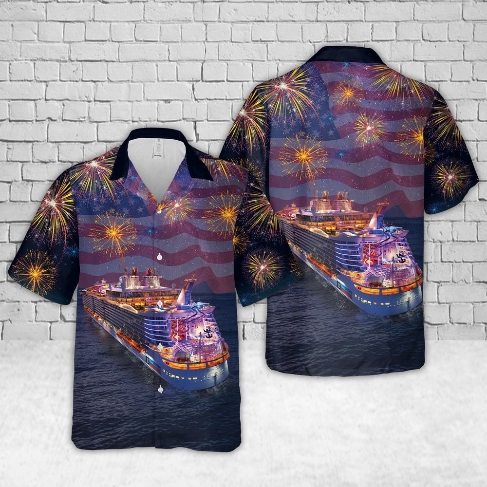 4Th Of July Hawaiian Shirts NNA Royal Caribbean International Oasis Of The Seas 4Th Of July Hawaiian Shirt Military Aloha Shirts