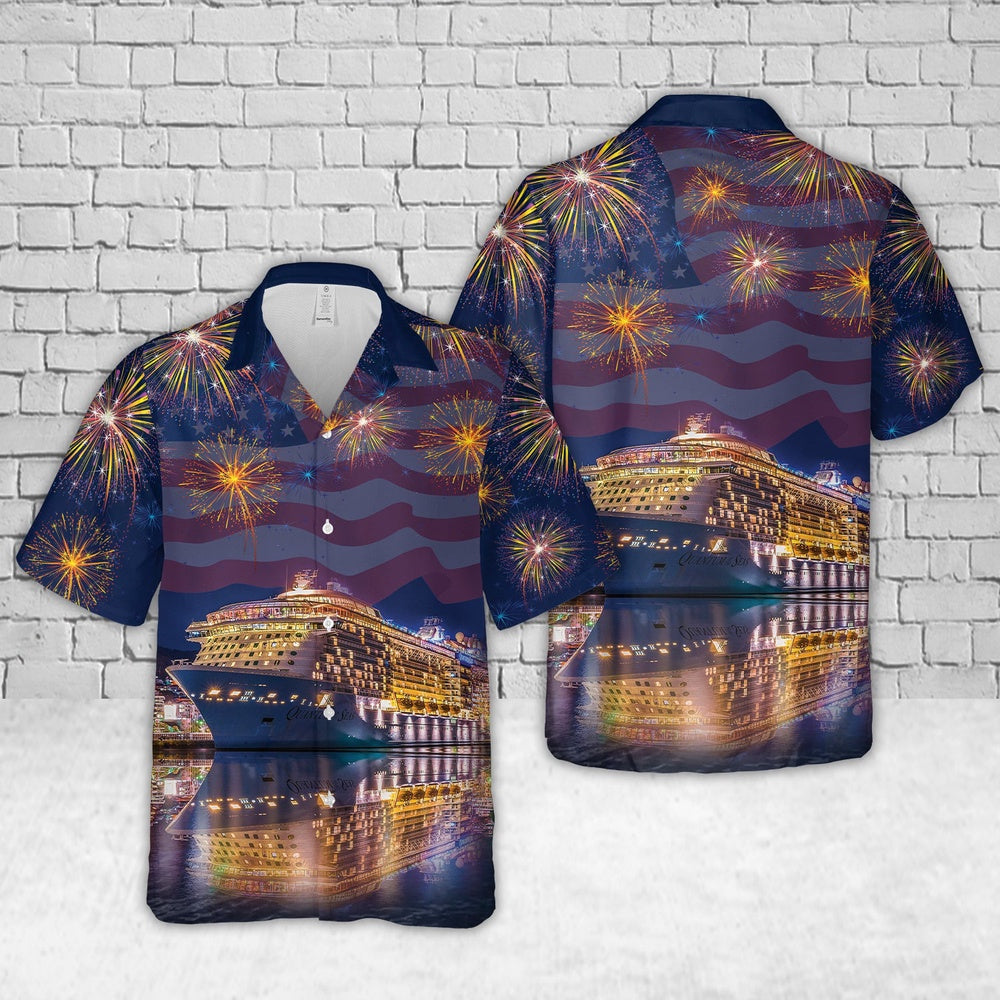 4Th Of July Hawaiian Shirts NNA Royal Caribbean International Rci Quantum Of The Seas Cruise Ship 4Th Of July Hawaiian Shirt Military Aloha Shirts