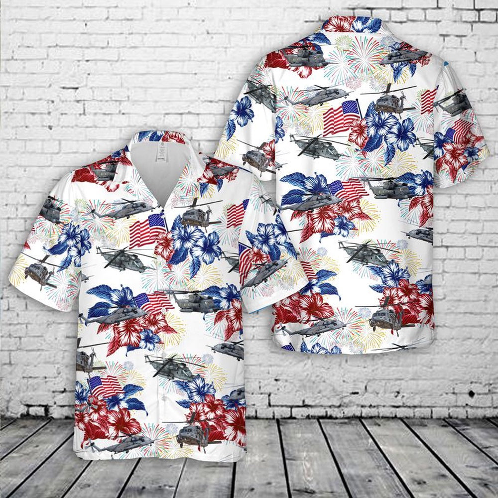 4Th Of July Hawaiian Shirts NNA Sikorsky Mh-53 Pave Low 4Th Of July Hawaiian Shirt Military Aloha Shirts
