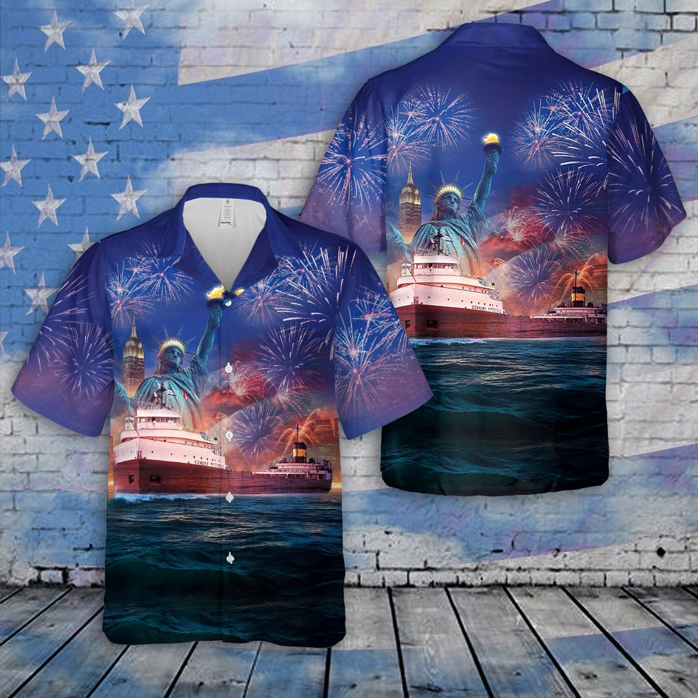 4Th Of July Hawaiian Shirts NNA Ss Edmund Fitzgerald 4Th Of July Hawaiian Shirt Military Aloha Shirts