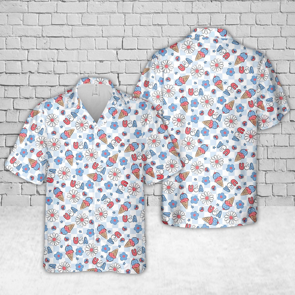 4Th Of July Hawaiian Shirts NNA Trendy Fourth Of July 1 Hawaiian Shirt Military Aloha Shirts