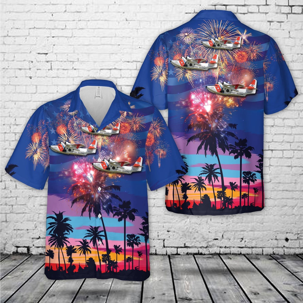 4Th Of July Hawaiian Shirts NNA Us Coast Guard (Uscg) Grumman Hu-16B Albatross 4Th Of July Hawaiian Shirt  Military Aloha Shirts