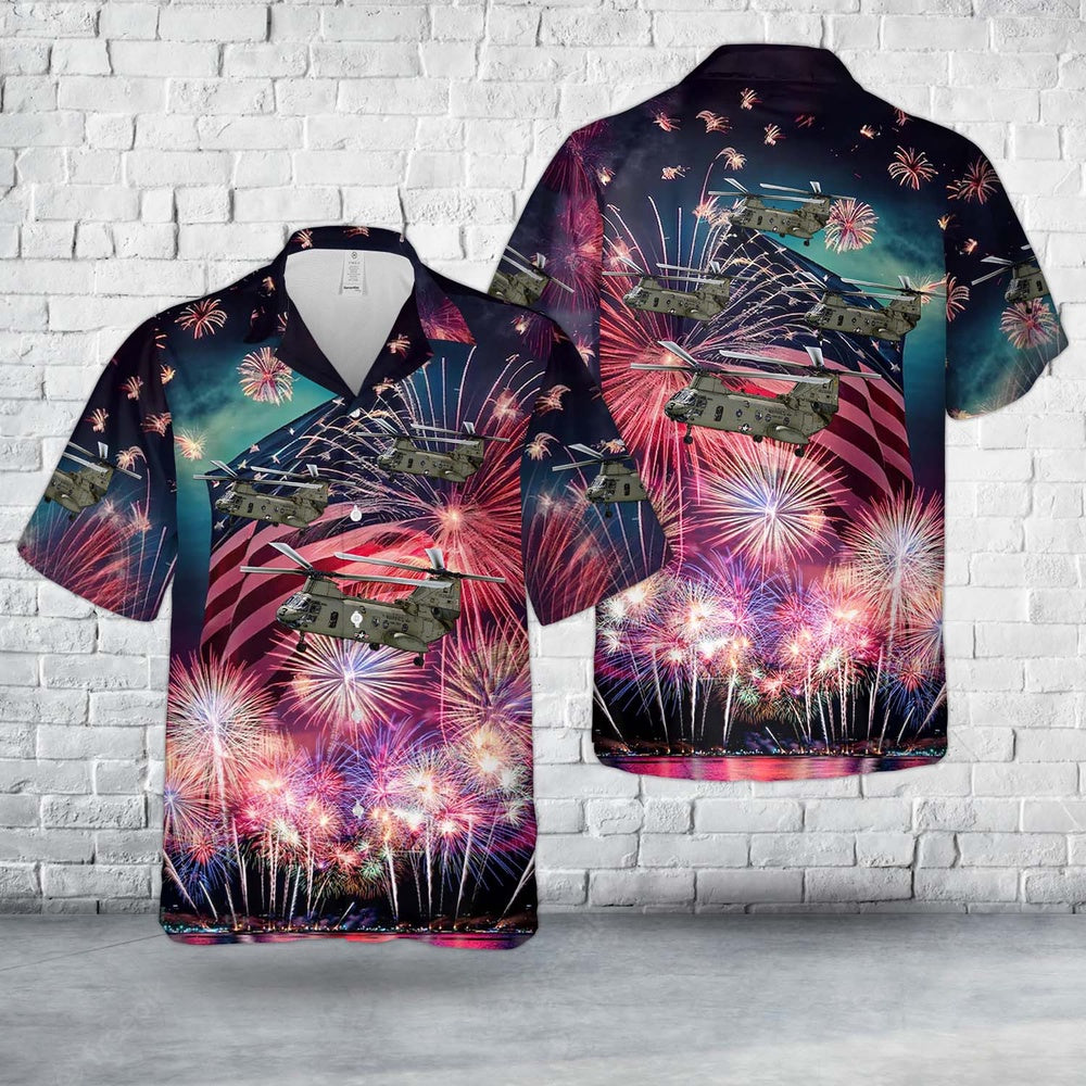 4Th Of July Hawaiian Shirts NNA Us Marine Corps Ch-46F Sea Knight The Phrog 4Th Of July Hawaiian Shirt Military Aloha Shirts