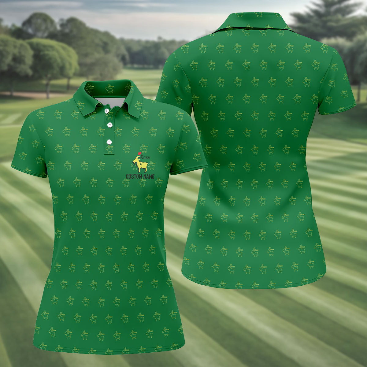 Tiger Woods Golf Tournament Goat Seamless Pattern Performance HFN Polo Golf Shirt Men Women Golf Top - Image 4
