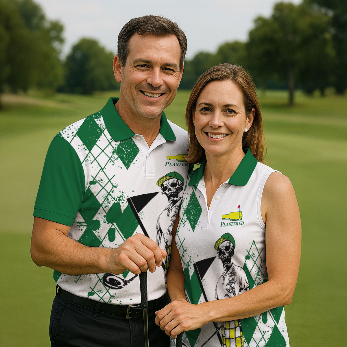 Plastered Golf And Beer Funny Skeleton Golf Tournament Men Golf Polo Shirt HFN Polo Golf Shirts For Men - Image 4