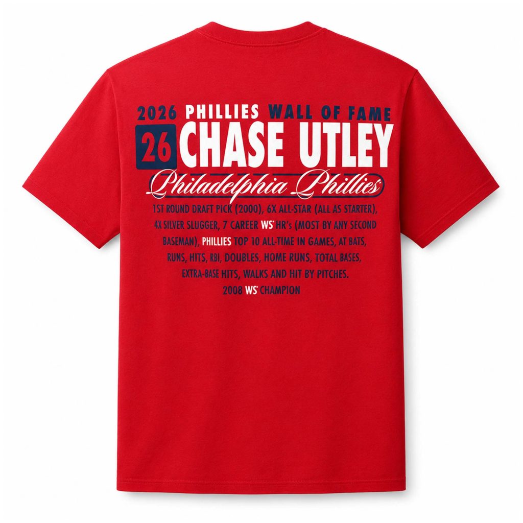 Philadelphia Phillies Wall Of Fame 26 Chase Utley T-Shirt Philadelphia Phillies Merch Best Fan Gears - T-Shirt HG