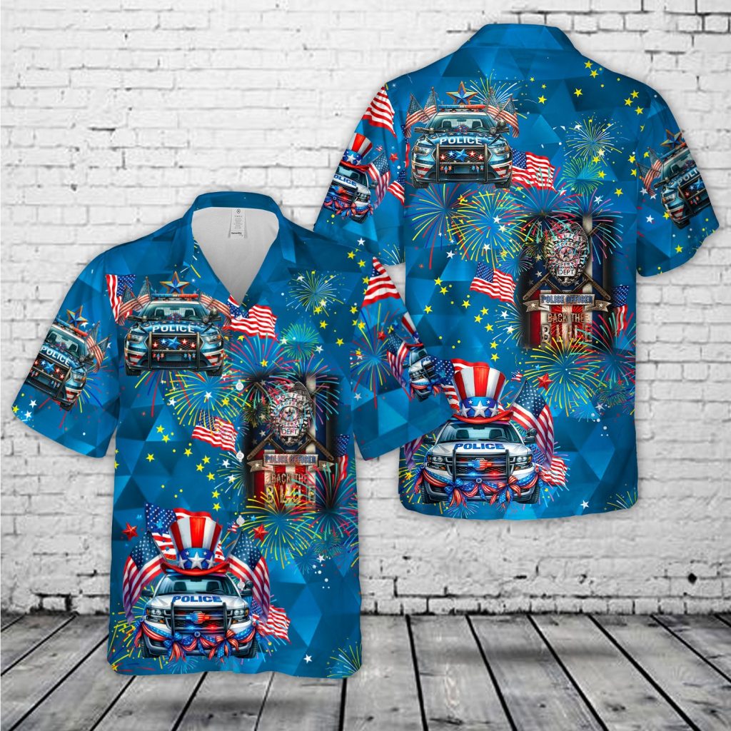 4th Of July Police Car Hawaiian Shirt NNA