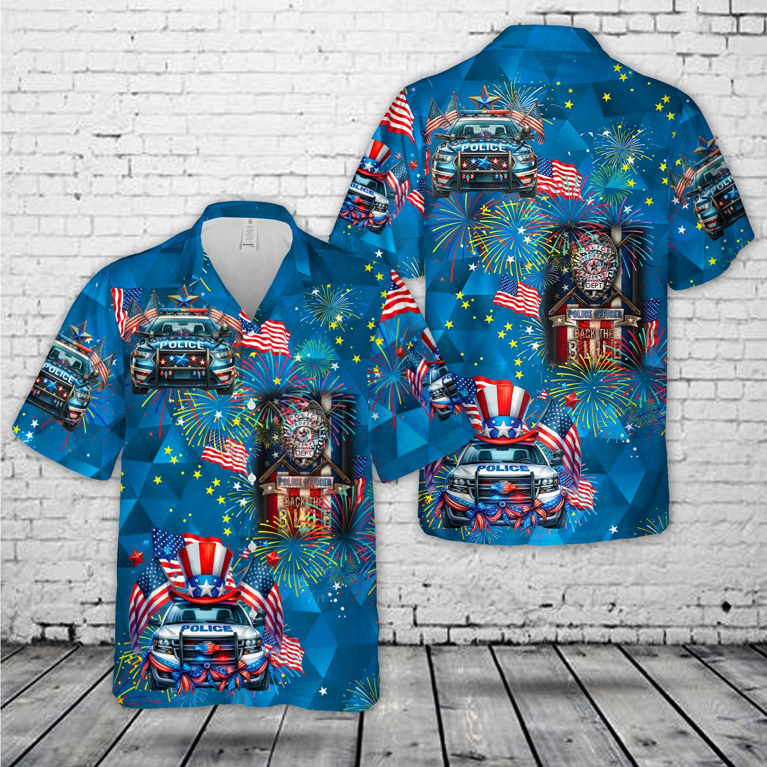 4th Of July Police Car Hawaiian Shirt NNA