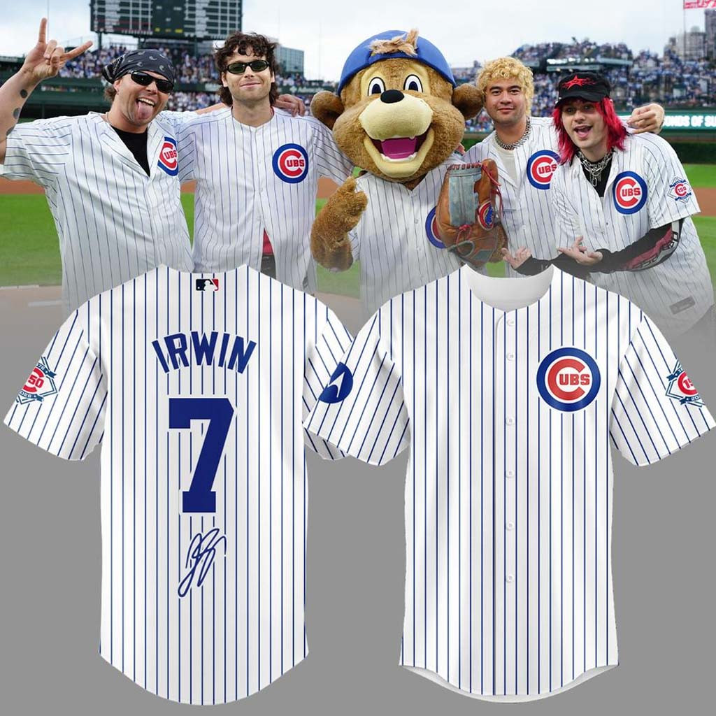 5 Seconds Of Summer X Chicago Cubs Signature Baseball Jersey HG #7 Irwin Jersey Fan Merch