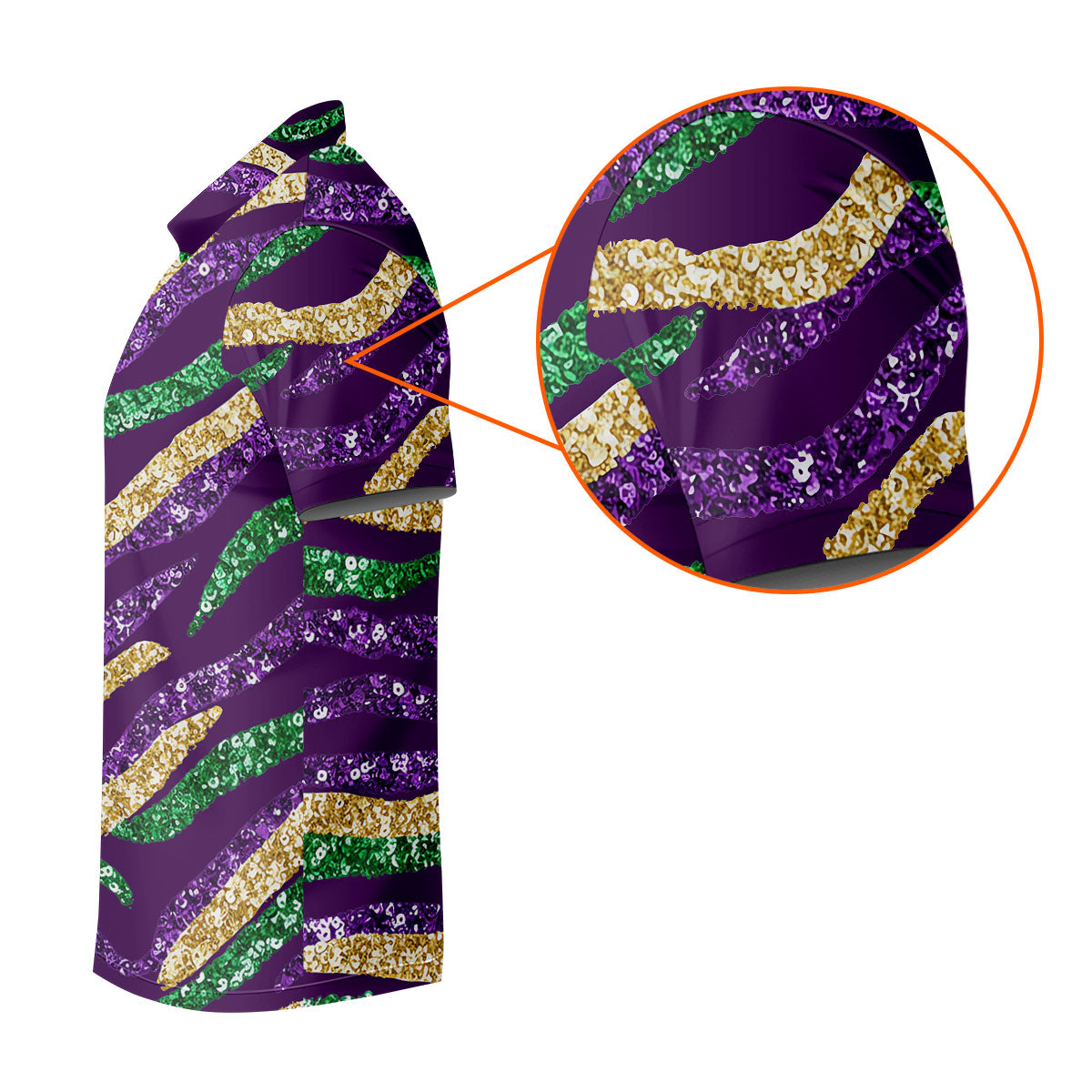 Purple Green Gold Sequin Pattern Purple HFN Polo Golf Shirt Gift For Men Women - Image 5