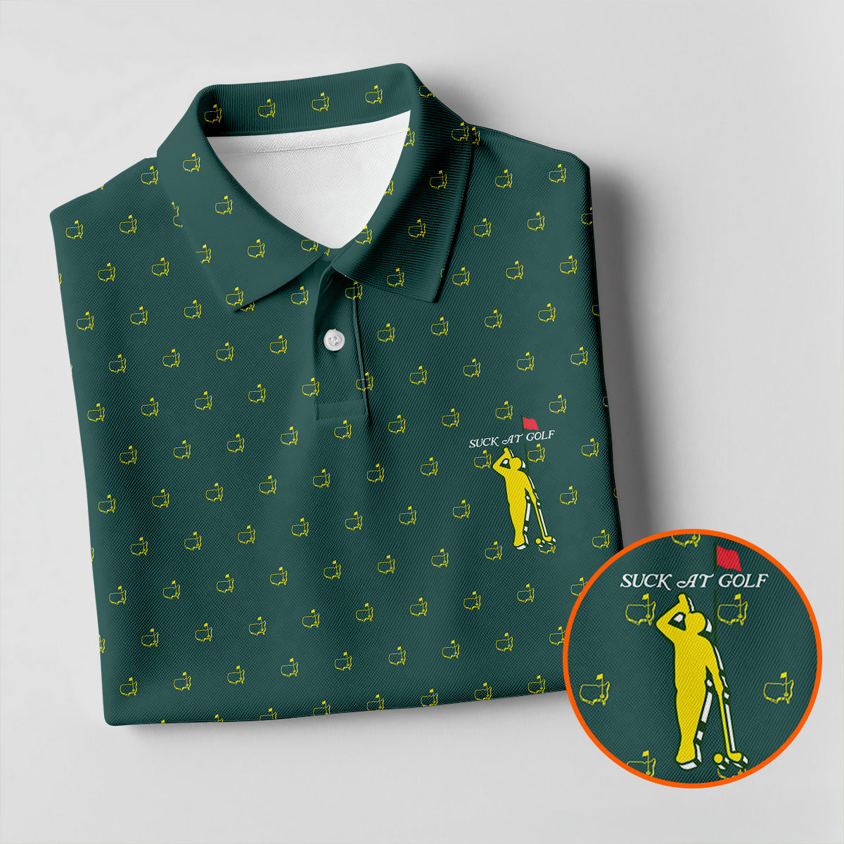 Suck At Golf Augusta Golf Tournament Golf Tops For Men Men's HFN Polo Golf Shirt Golf Gift For Men - Image 5