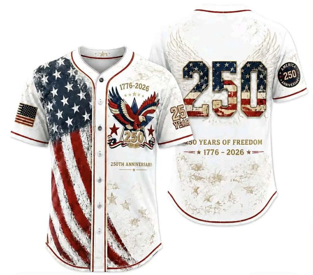 250 Years Of Freedom 1776 2026 Shirt America Anniversary Baseball Jersey HG