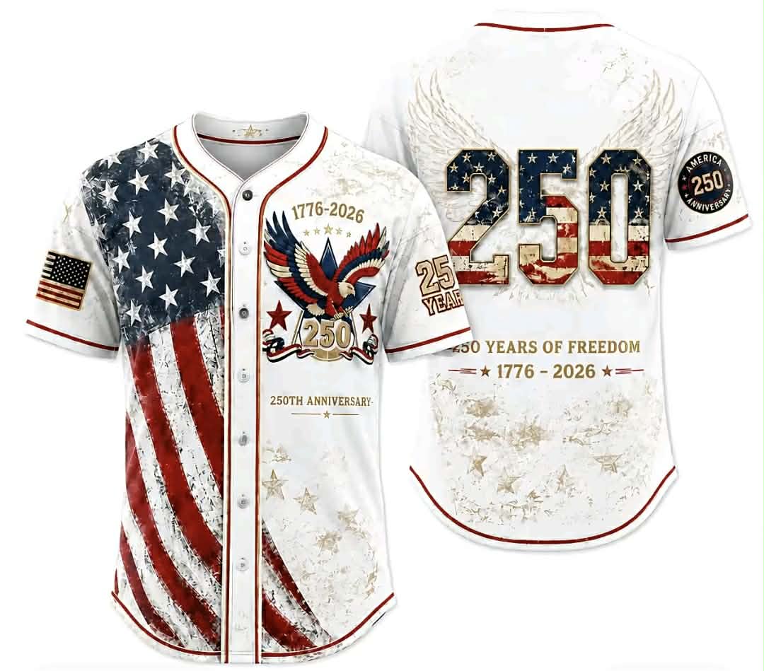 250 Years Of Freedom 1776 2026 Shirt America Anniversary Baseball Jersey HG