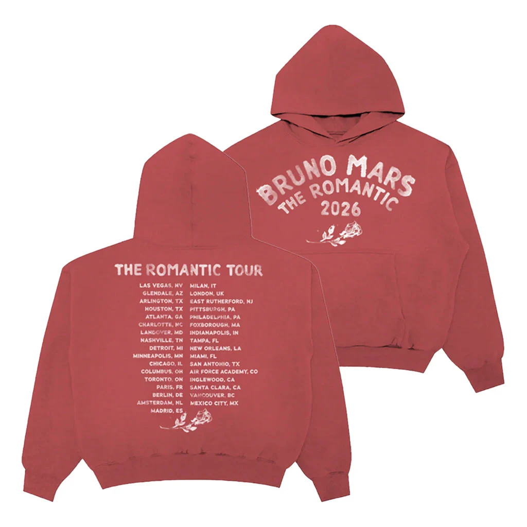 Bruno Mars Merch 2026 The Romantic Tour Hoodie Romantic Tour Merch Concert Outfits For Fans - Hoodie HG