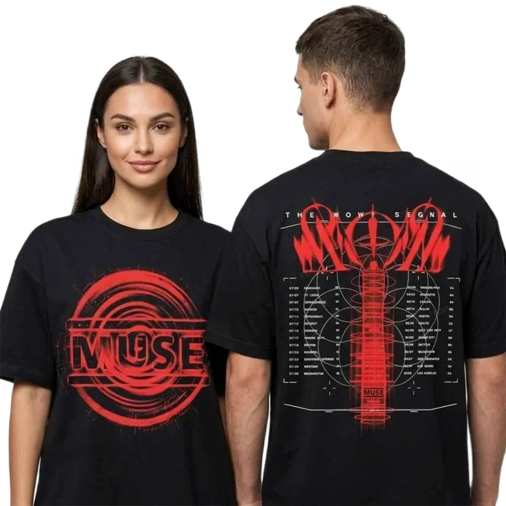 Muse Rock Band The WOW Signal Tour 2026 Merch Tour Dates T-Shirt Present For Music Lovers - T-Shirt  HG