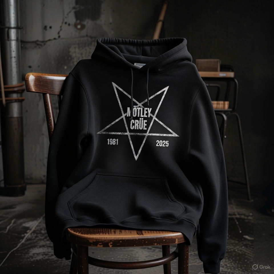Motley Crue Merch Pentagram 2025 Black Hoodie Gifts For Music Enthusiasts P3N