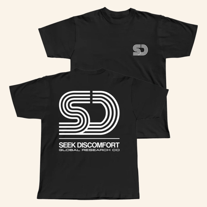 Seek Discomfort Merch SD Global T-Shirt Black Present For Husband -WearandDecor Women / Black / M P3N