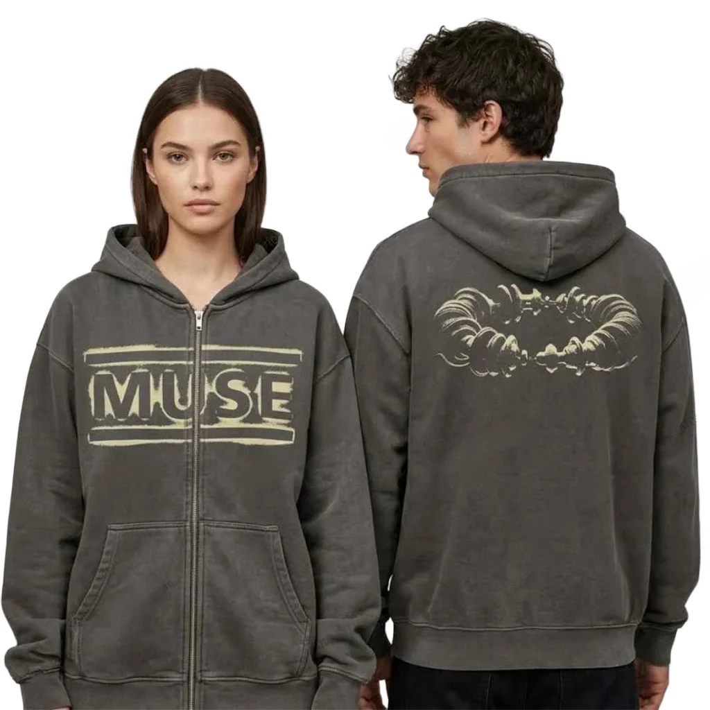 Muse Rock Band The WOW Signal Tour 2026 Merch Logo Zip Hoodie Gift For Music Fans HG