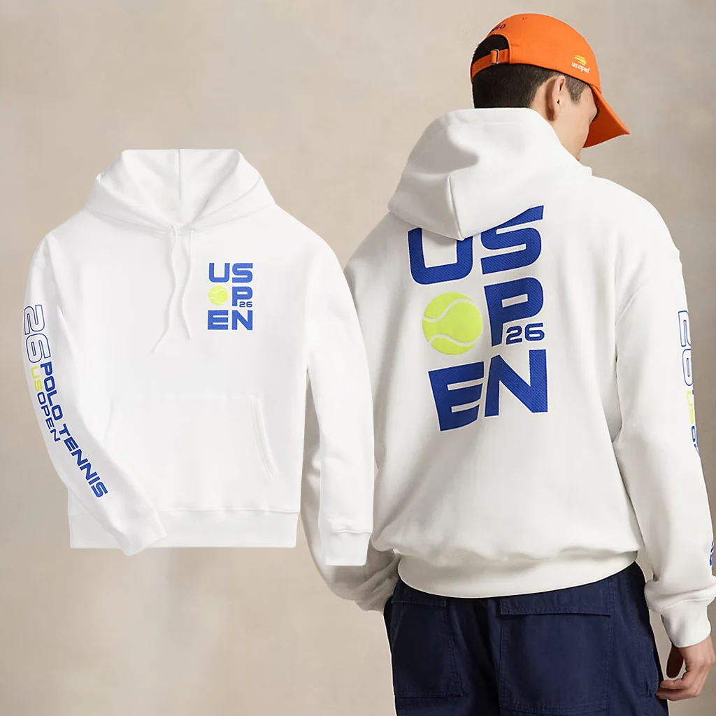 Ralph Lauren The US Open Merch 2026 US Open Big Fit Graphic Hoodie US Open Tennis Merch White - Hoodie HG