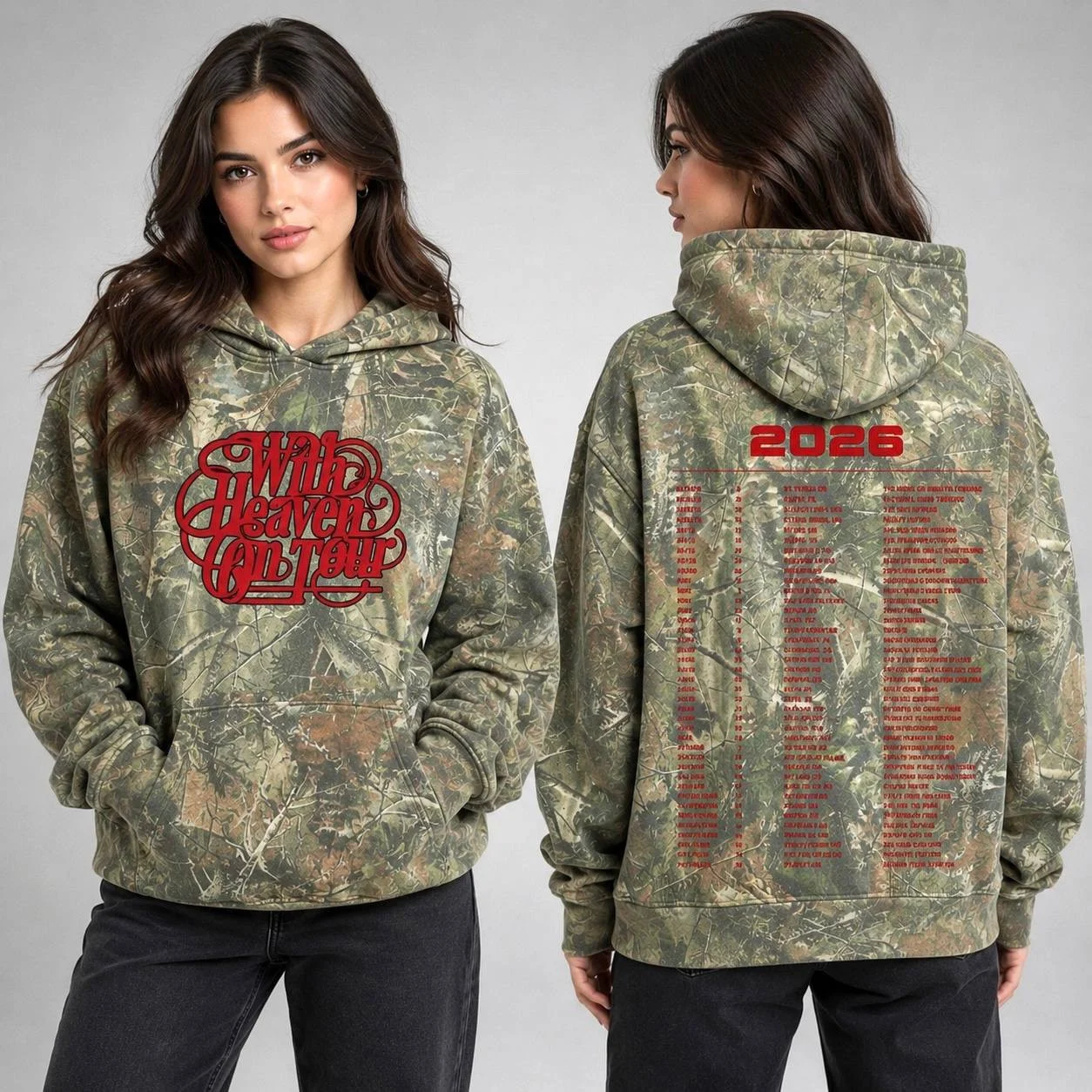 Zach Bryan Merch With Heaven On Top Tour 2026 Camo T-Shirt Zach Bryan Tour Merch HG
