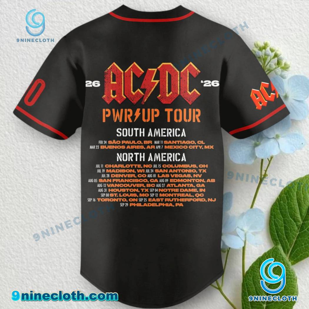 AC/DC Angus Young Pwr Up Tour 2026 Personalized Baseball Jersey HG - Image 3