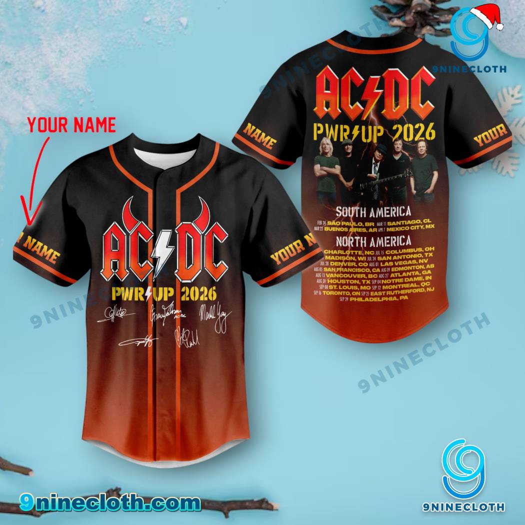 AC/DC Pwr Up 2026 Tour Personalized Baseball Jersey HG